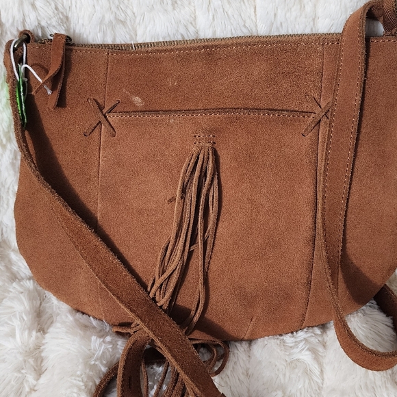 Lucky Brand Tan Suede Crossbody Bag - Picture 3 of 5
